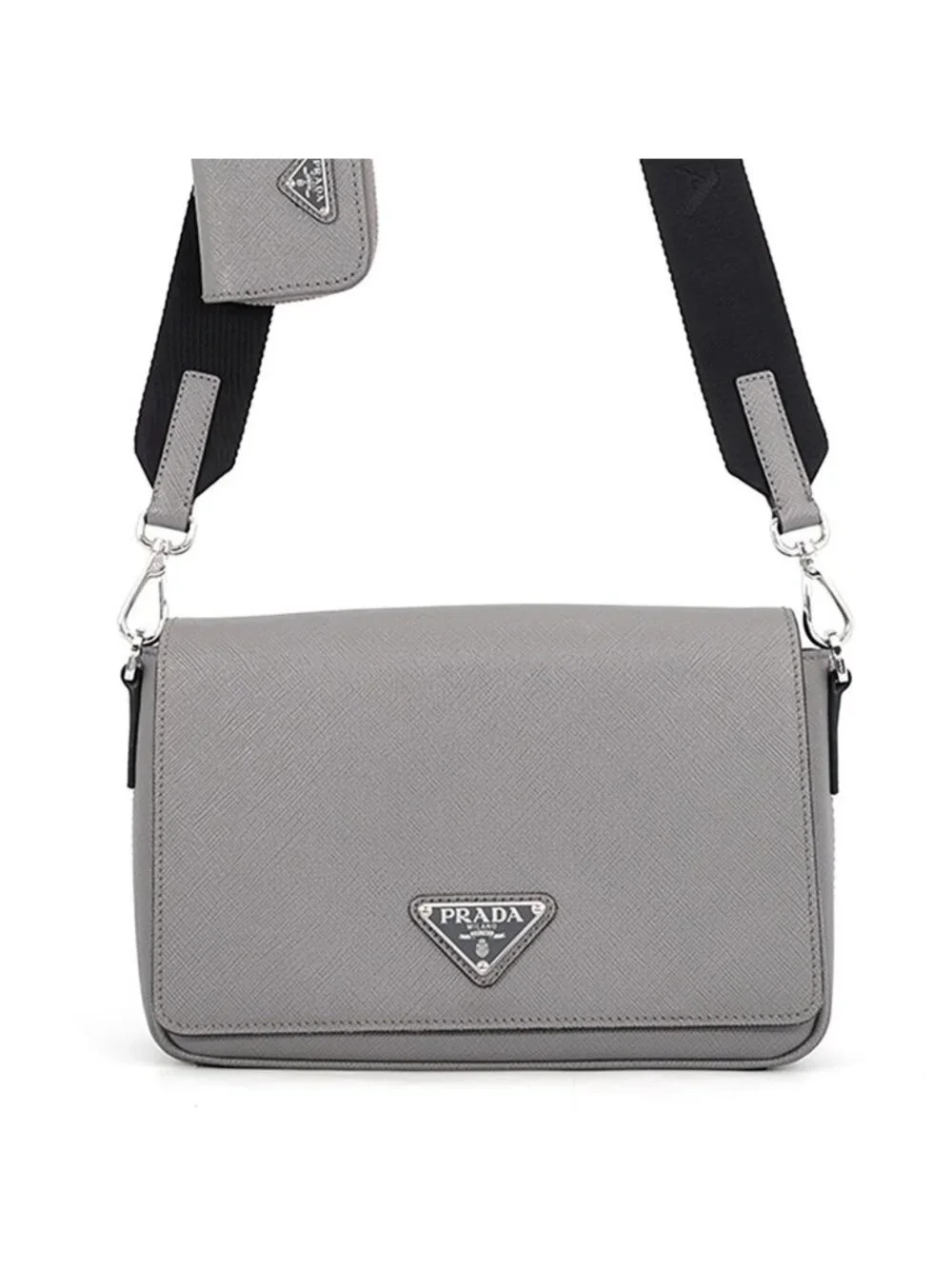 Prada Shoulder Bag Triangle Logo Saffiano Leather